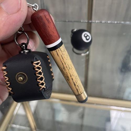 新款纯手工制作台球杆 迷你台球杆 真球杆比例复刻 皮头可上粉