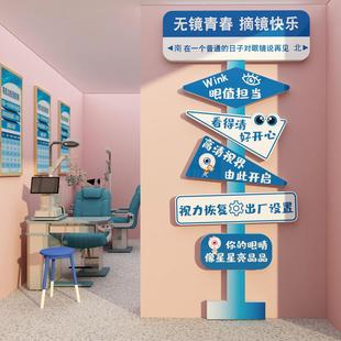 网红眼镜店墙面装饰文化氛围验视光科中心医院背景形象玻璃门贴画