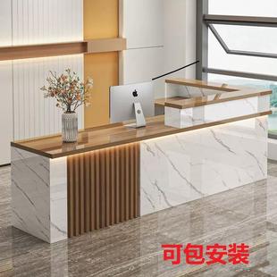 公司前台接待台收银台吧台柜烤漆定制养生馆中式商铺多功能办公桌