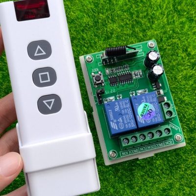 AK-RK02S 12V2路道闸 车库 电动门 电机窗帘开关+7010TX-3键遥控