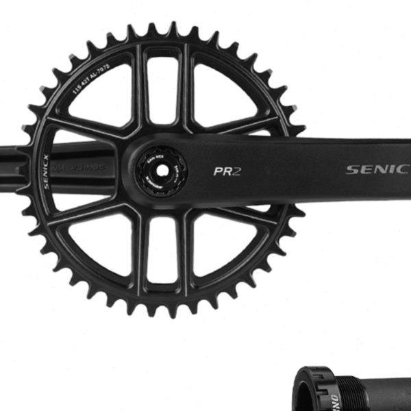 SENICX驭勇 PR2公路车自行车牙盘 单盘超轻曲柄 DUB轴心中空一体