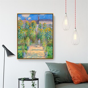 艺术家园 莫奈客厅卧室玄关挂画背景墙喷绘印刷风景装饰画