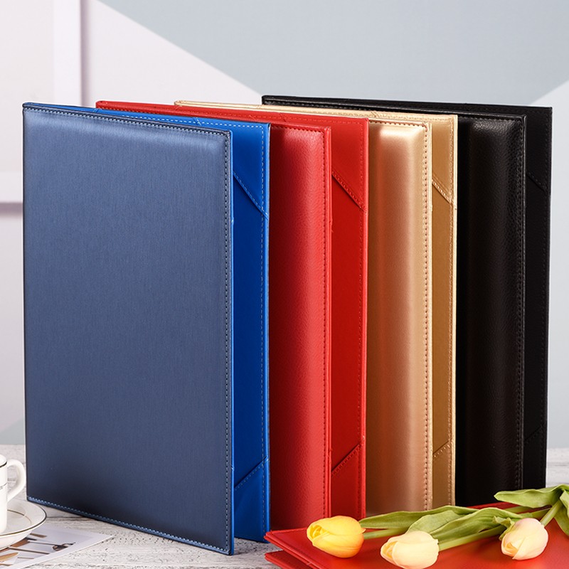 高档皮革A4空白资料文件夹签约仪式本夹商务合同夹演讲朗诵稿夹