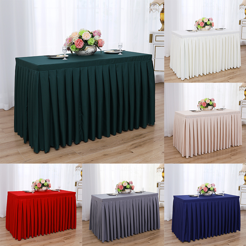 定制会议桌布长方形绿布艺商务签到台裙活动桌裙办公室展会桌罩