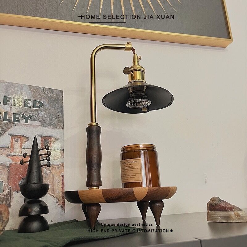 家选实木复古香薰蜡烛灯无火调光融蜡灯卧室床头氛围装饰托盘,家装灯饰光源,装饰台灯,淘宝优惠券,粉丝福利购,淘宝优惠卷