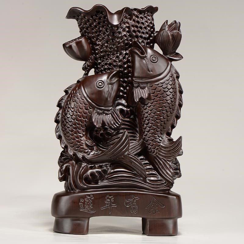 实木雕刻鱼木头根雕梨连年有余红木家居客厅装饰工艺品送礼,家居饰品,桌面摆件,淘宝优惠券,粉丝福利购,淘宝优惠卷