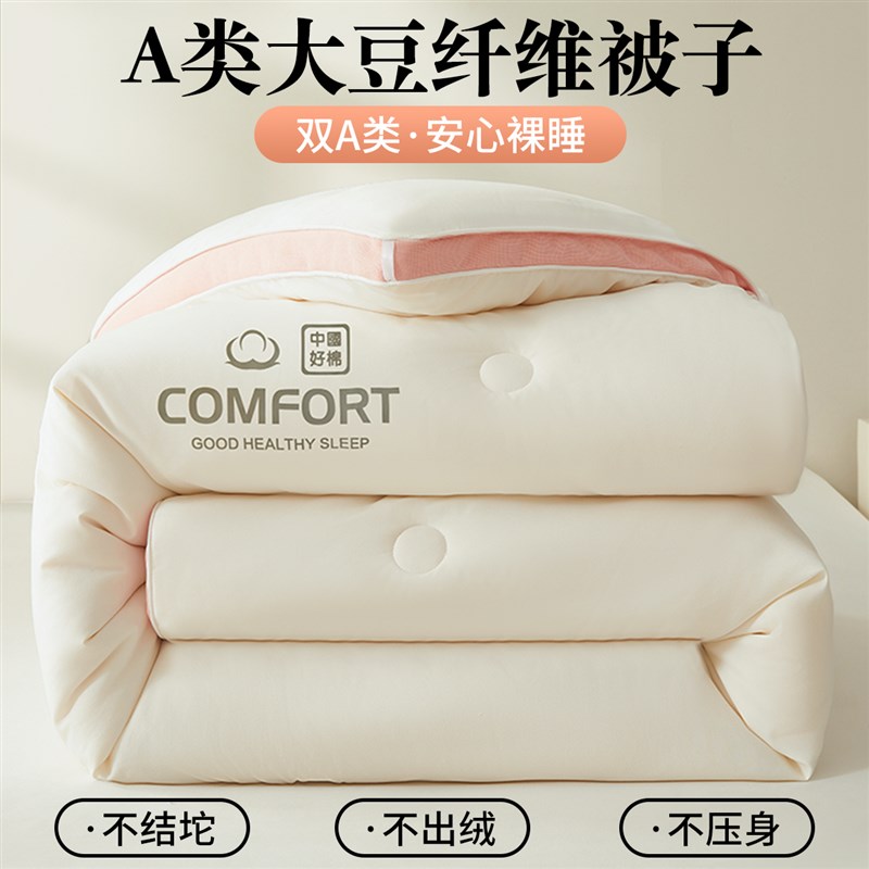 冬季a类被子大豆纤维冬被被芯冬天加厚保暖豆腐块棉被双人春秋被