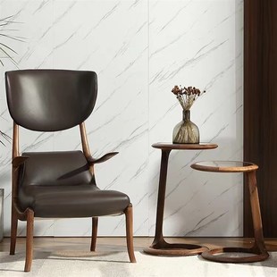 北美实木边几沙发小圆几意式客厅角几小茶几钢化玻璃边桌