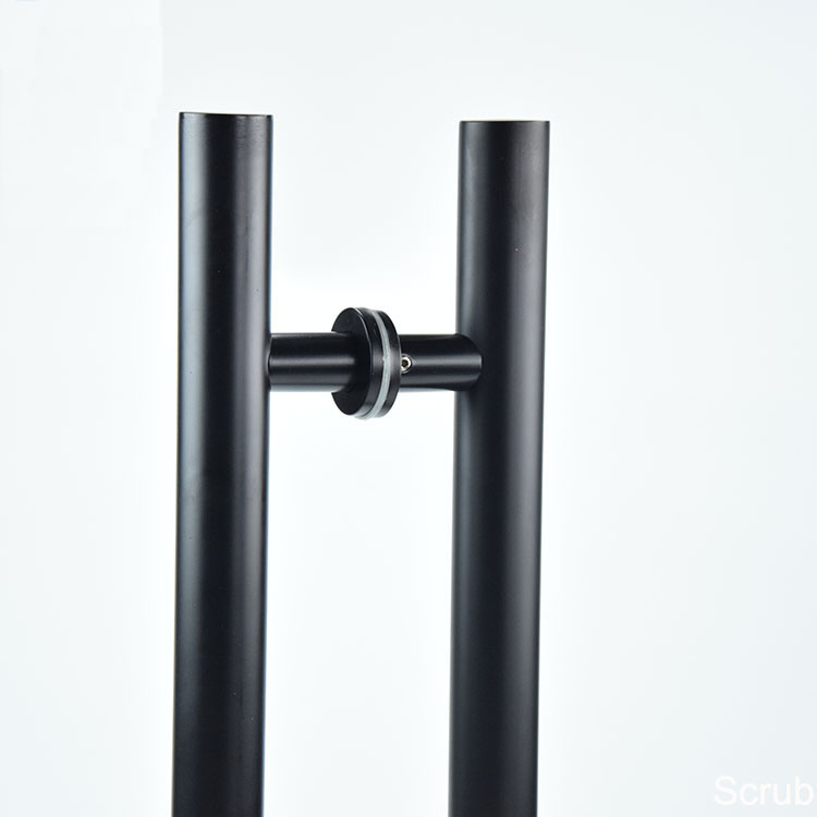 孔距00/900/1./米不锈钢黑色大门扶手 圆管玻璃浴室门长拉手