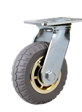 重型金灰橡胶轮寸万向轮手推车轱辘轮子寸寸寸脚轮静音耐磨