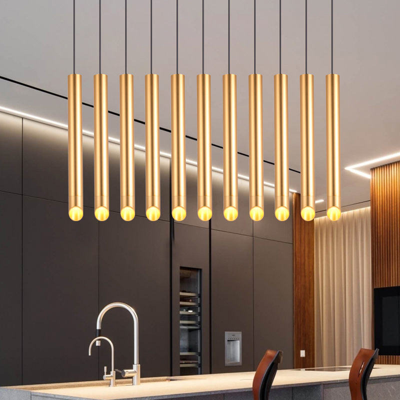 斜口led金色长筒射灯明装筒灯圆柱形圆筒吊线单灯餐厅吧台吊灯