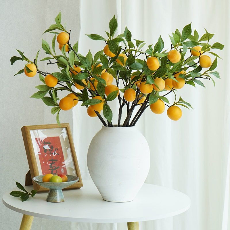 杏子仿真果树枝客厅玄关装饰摆饰餐桌插装饰干燥假仿真水果,家居饰品,仿真花/假花,淘宝优惠券,粉丝福利购,淘宝优惠卷