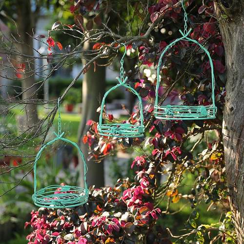 铁艺复古手提花篮挂件户外阳台花园露台庭院挂式悬挂花架装饰摆件