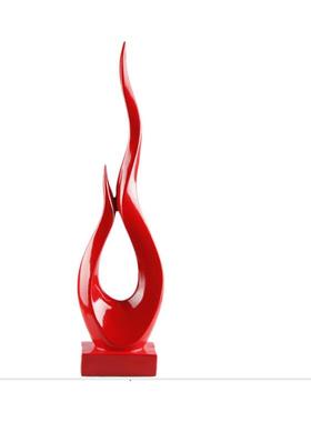 树脂工艺品创意摆件抽象火焰办公室桌面摆设卧室客厅工艺术品装饰