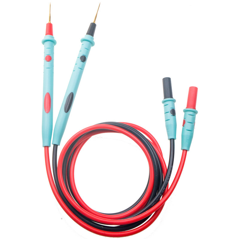 直插型台式数字万用表表笔线 防冻超柔软硅胶特尖超长特细针钢针