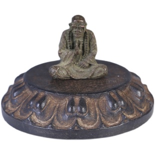 青石仿古雕刻莲底座承壶装饰复古民俗怀旧中式石雕收藏