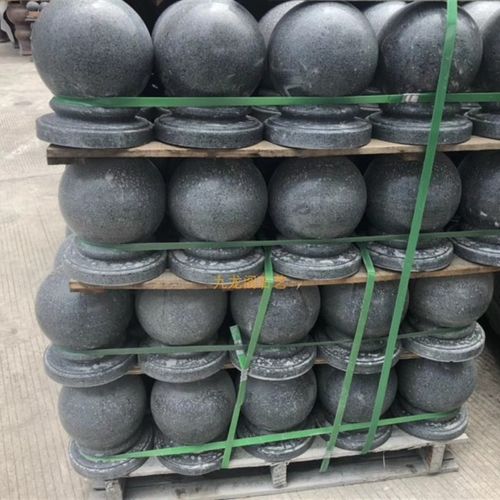 天然青石圆球建筑园林栏景观杆围墙柱珠屋顶大理石磨光小石球