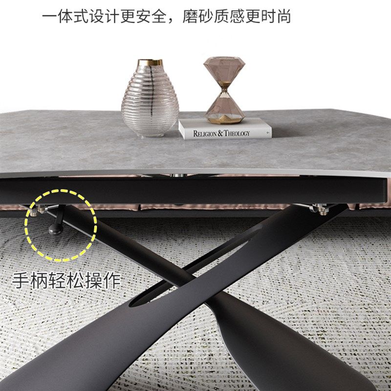 现代小户型家用岩板升降茶几餐桌两用一体式变圆桌茶几台,住宅家具,茶几,淘宝优惠券,粉丝福利购,淘宝优惠卷