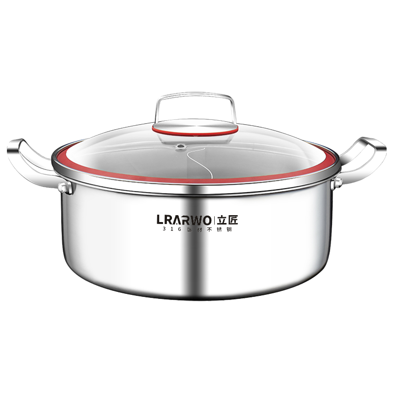 31不锈钢鸳鸯火锅锅家用大容量10人电磁炉火锅盆汤锅鸳鸯锅