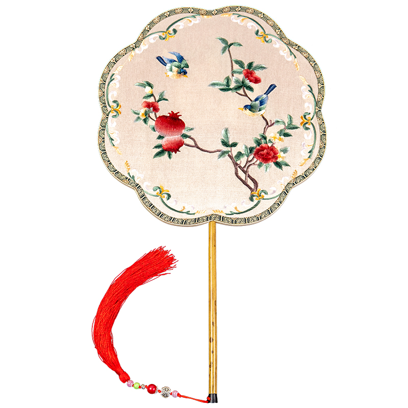 苏绣定制玲艺团扇子古风绣花面加大团扇手工宫廷扇古清汉服配饰