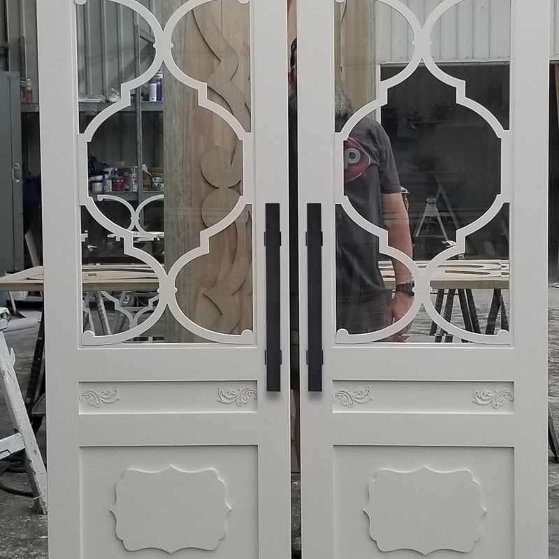 方管门把手中式复古磨砂黑色大门木门移门拉手谷仓门明装特长拉手