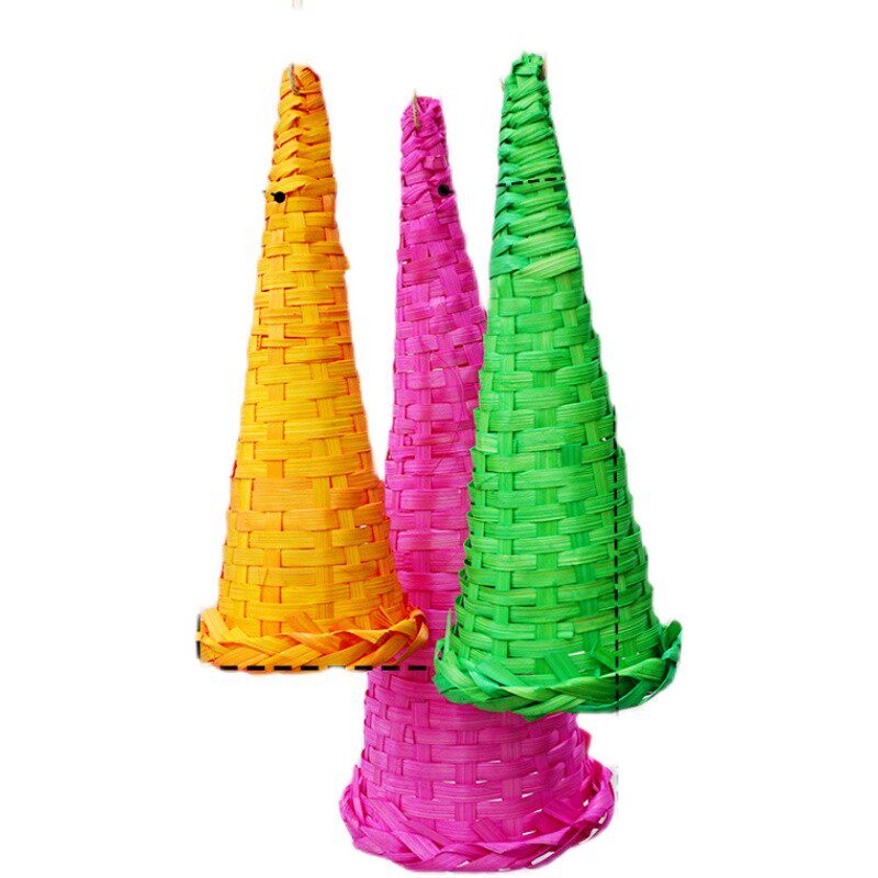 创意竹编春夏竹笋牛角空中吊挂饰幼儿园教室走廊商场室内装饰布置