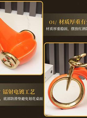 红酒架摆件酒柜装饰品轻奢高档创意现代客厅乔迁新居布置装饰用品