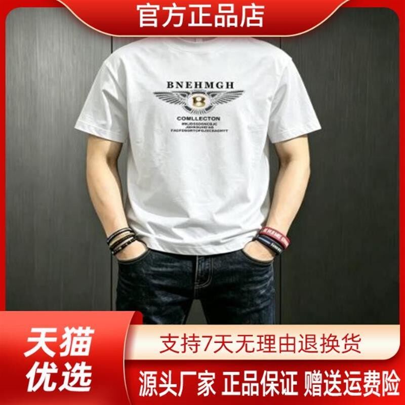 晟龙优品店美式潮牌短袖圆领宽松大码男夏纯棉休闲半袖透气打底衫