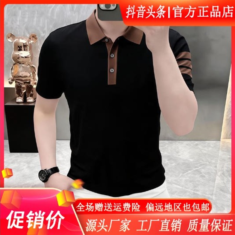 烽焱严选轻奢品质高档品质夏季新款POLO男士透气翻领短袖T恤打底