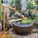 日式 饰别墅花园水钵 庭院水槽石槽流水惊鹿滴水户外石钵蹲锯造景装