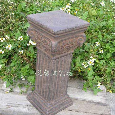 欧式古典罗马柱 陶瓷家居装饰品摆件 工艺品摆设 复古花盆柱子