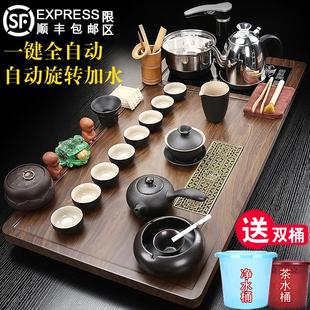 全自动烧水壶一体茶盘家用客厅汝 景德镇高端手工整套紫砂茶具套装