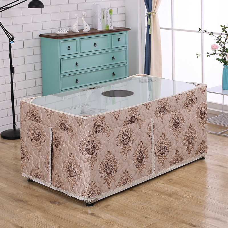 欧式电炉罩烤火罩烤火炉电暖炉罩提花桌罩烤火架被罩加厚取暖桌布