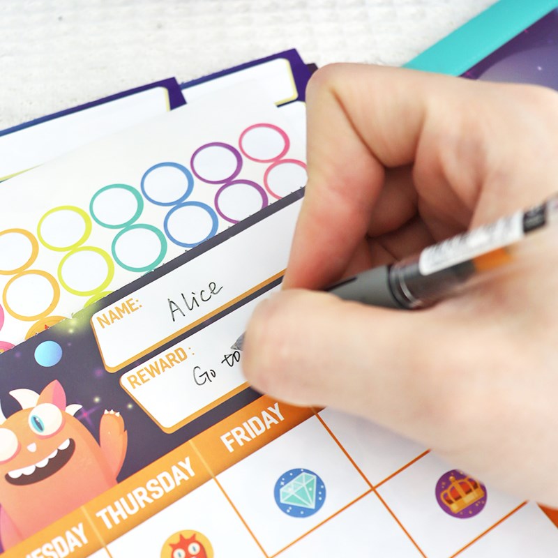 英文习惯养成记录表儿童贴纸自律表计划表墙贴家庭奖励积分表