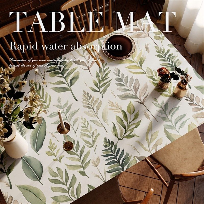 热带叶子 桌垫防水防油耐高温免洗皮革桌垫茶几布餐桌垫裁剪,居家布艺,桌布,淘宝优惠券,粉丝福利购,淘宝优惠卷