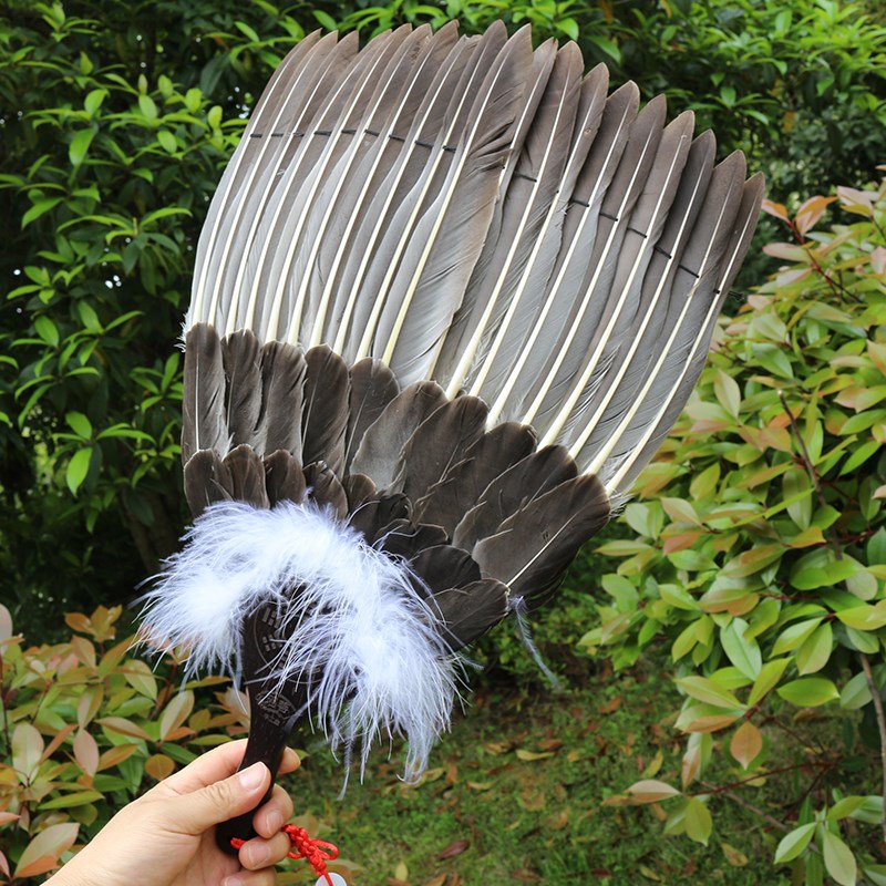 鹅毛扇孔明扇羽毛扇子诸葛亮扇子羽扇工艺扇礼品扇道具扇子演出用