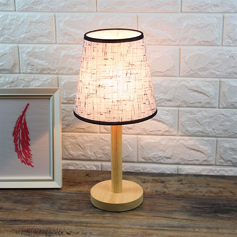 简约卧室时尚个性婚房木制小台灯温馨装饰调光节能台灯床头小夜灯