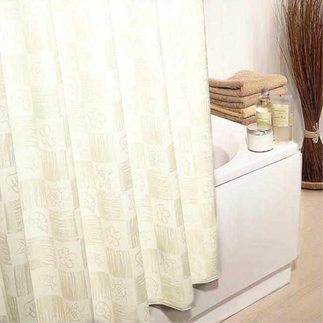 出口加厚防霉防水浴帘隔断帘-米色暗花带铅坠宽cm*加高220cm