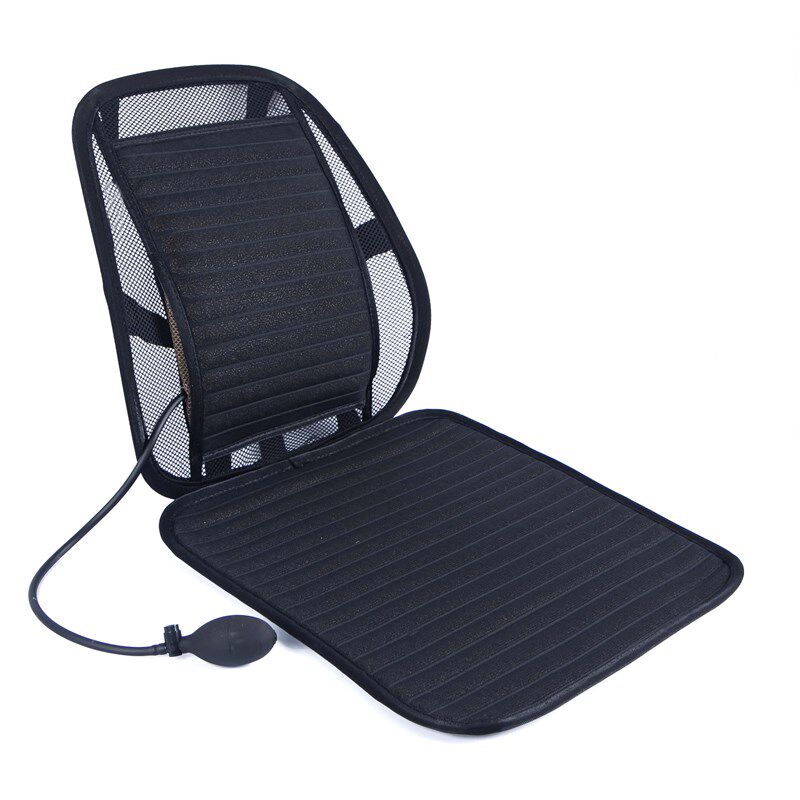 夏季木珠凉席腰枕靠枕办公室靠背垫透气汽车护腰靠垫坐垫一体气囊