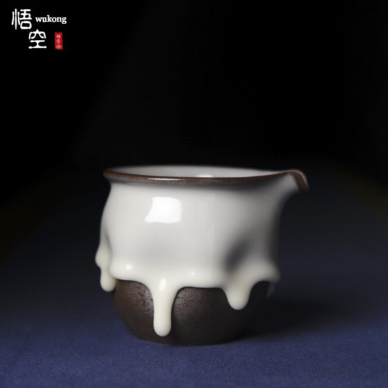 吴俊龙泉青瓷白色挂釉公道杯单功夫茶具大号端茶