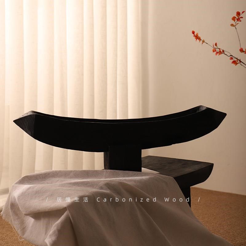 侘寂风中古碳化木船形样板间民宿客厅玄关电视柜桌面装饰,家居饰品,桌面摆件,淘宝优惠券,粉丝福利购,淘宝优惠卷