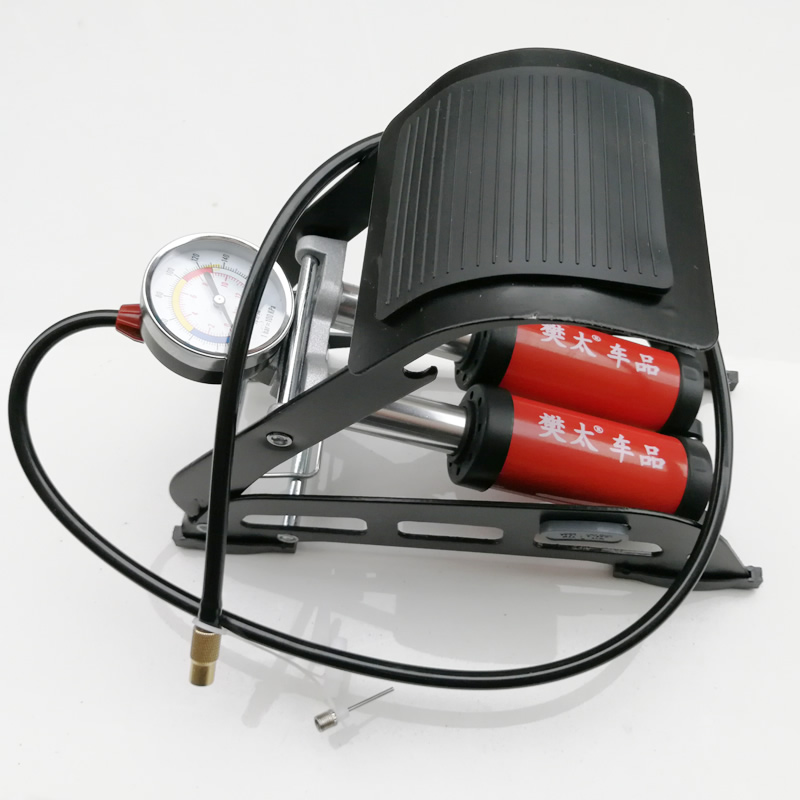 新款车载充气泵高压脚踏便携式汽车轮胎脚踩双缸小轿车用打气筒