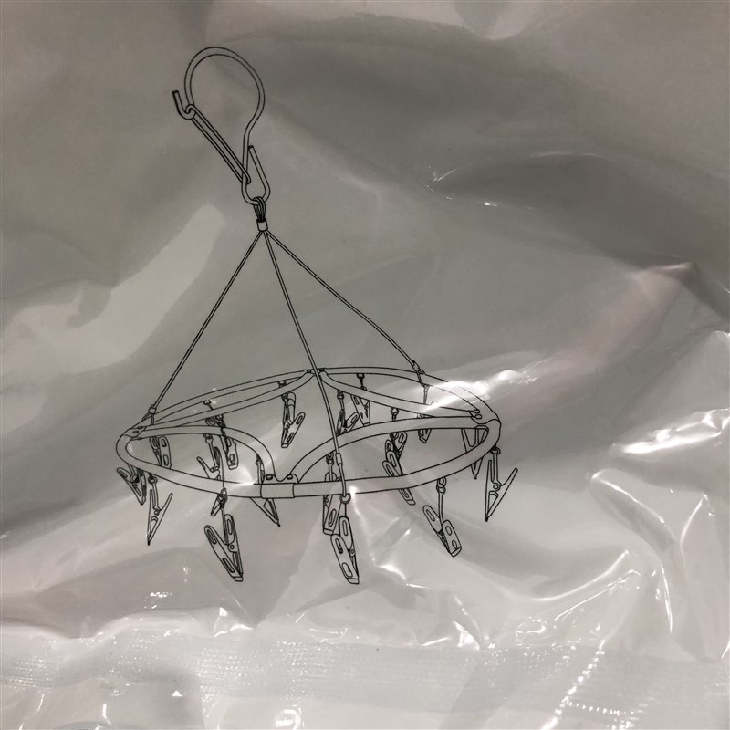 美丽15不锈钢防风晒架圆型衣架20夹多功能夹袜架内衣晾晒衣架