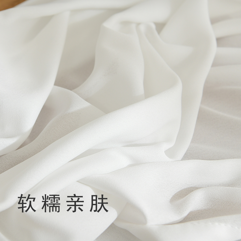 天丝绒纱雪纺纱透光不透人窗帘纱成品纯白色落地客厅卧室简约现代
