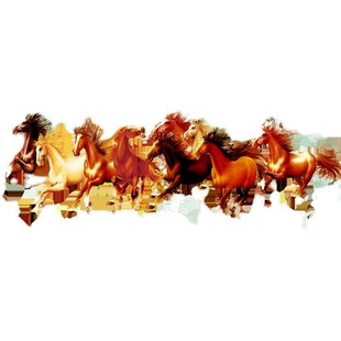 九骏图国画马到成功客厅办公室大气招财励志装饰墙壁画八匹马