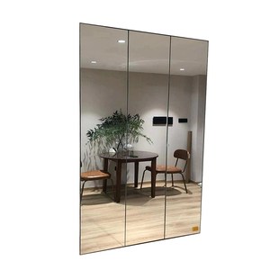 镜面玻璃柜门定制隐框灰镀膜钢化玻璃柜门镜子铝合金衣帽书柜酒柜