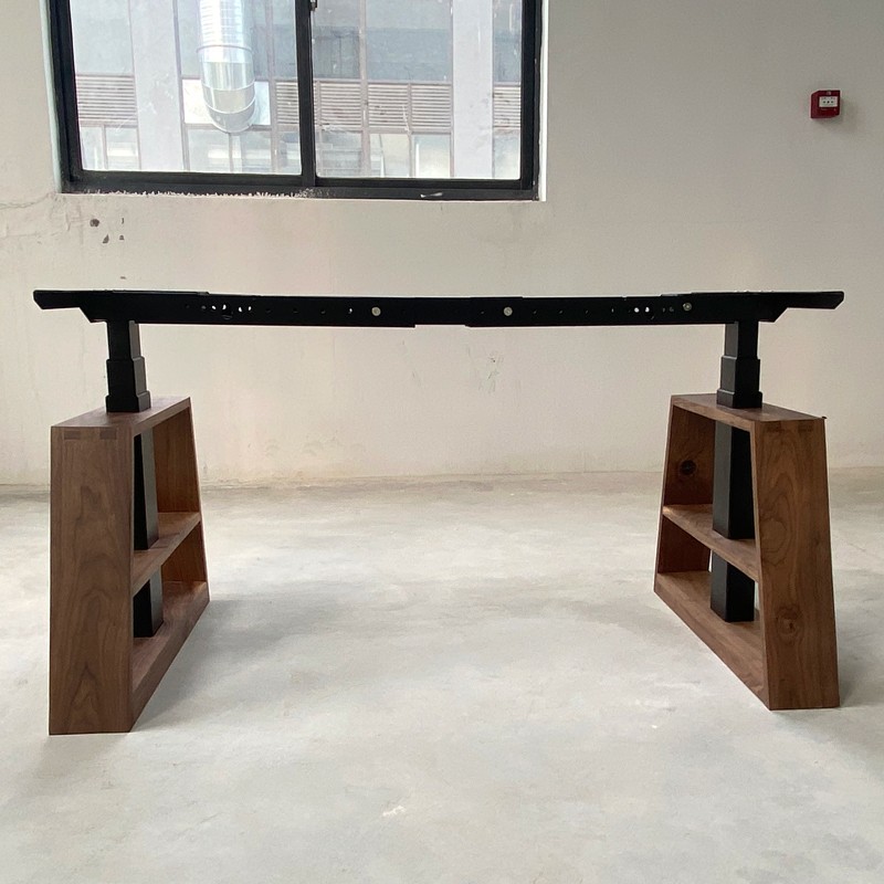 指尖森林纯实木电动升降桌智能办公桌大板桌子家用学习桌工作台