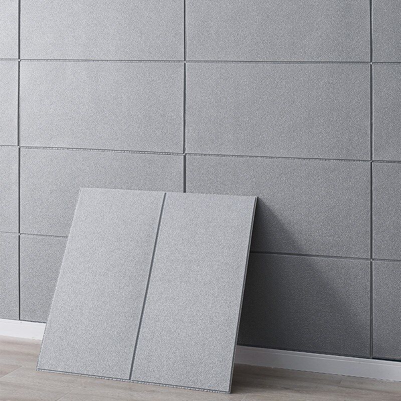 墙纸自粘防水防潮卧室客厅背景墙面翻新麻布纹灰色防撞遮丑壁纸