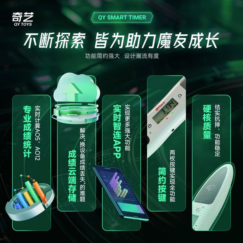 奇艺智能WC比赛专用秒表竞速飞叠杯闪叠杯计时器