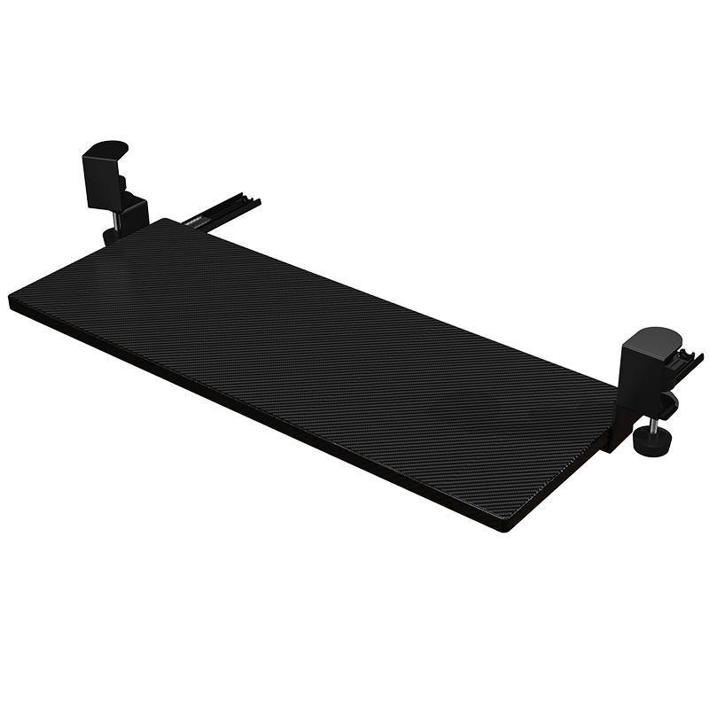 键盘托架免打孔旋转桌下抽屉托盘支架免安装异形桌面滑轨放置架